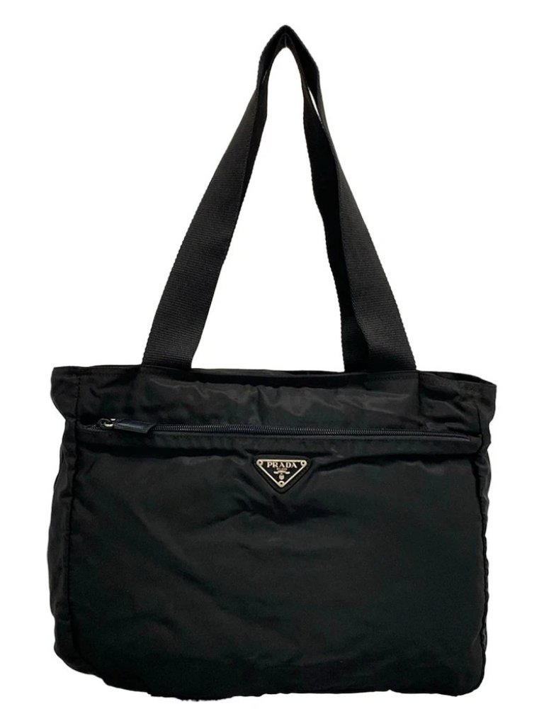 Prada Black Nylon Chemical Fiber Leather Shoulder Bag
